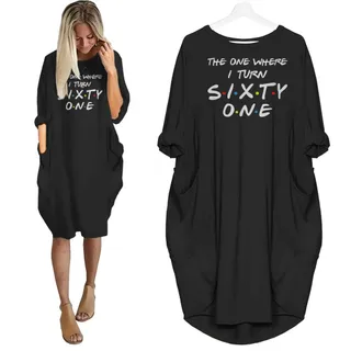 I Turn 61 Birthday Pocket Dress