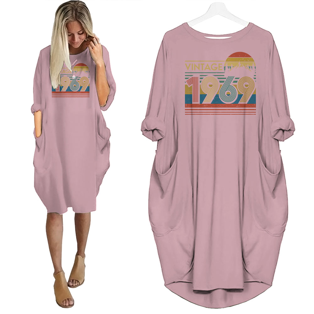Vintage Forest 1969 Birthday Pocket Dress