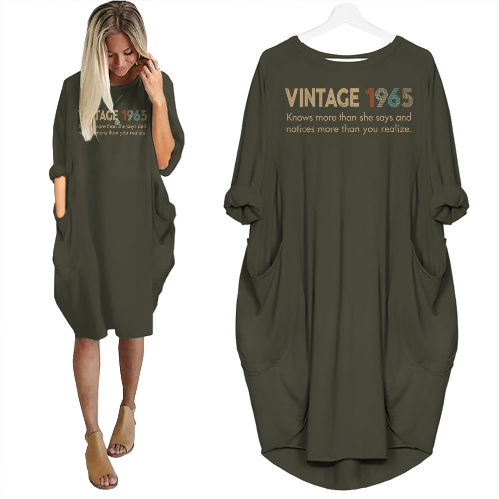 She Knows Vintage 1965 Birthday Pocket Dress She Knows Vintage 1965 Birthday Pocket Dress
