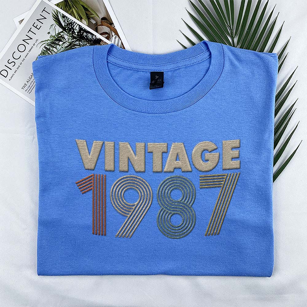 Vintaged 1987 Embroidered T-Shirt