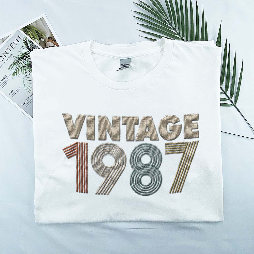 Vintaged 1987 Embroidered T-Shirt