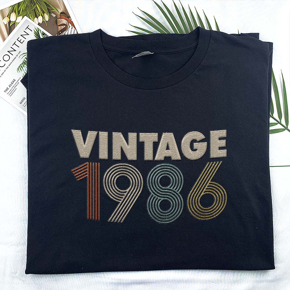 Vintaged 1986 Embroidered T-Shirt