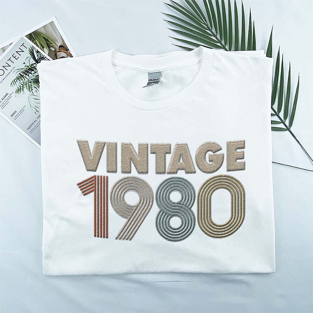Vintaged 1980 Embroidered T-Shirt