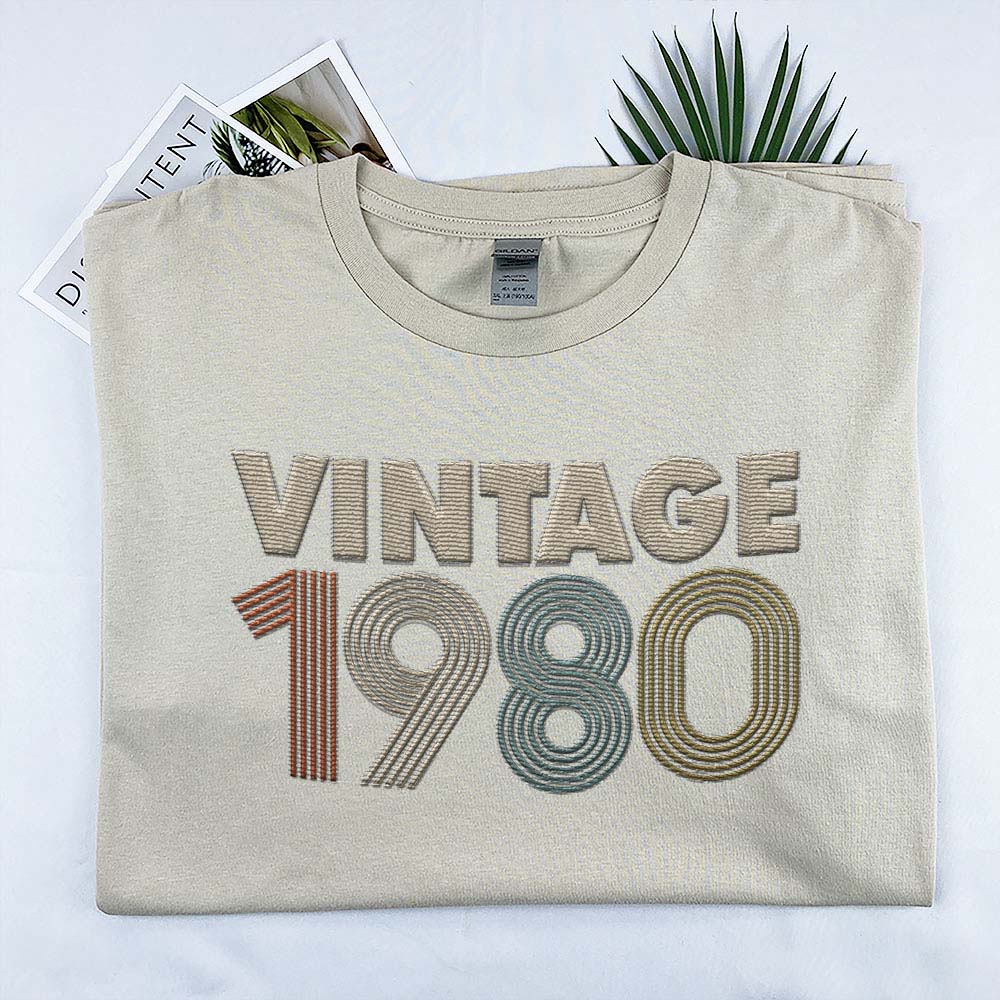 Vintaged 1980 Embroidered T-Shirt