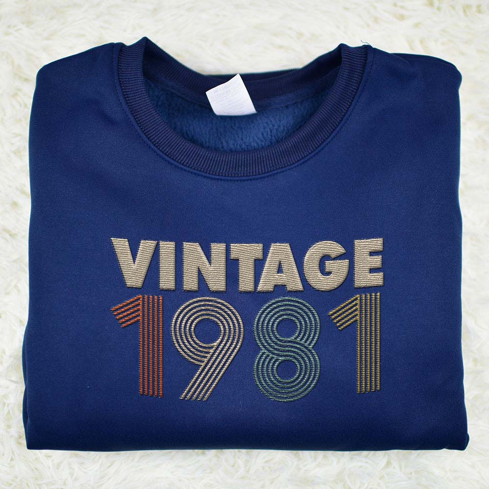 Vintaged 1981 Embroidered Sweatshirt Vintaged 1981 Embroidered Sweatshirt