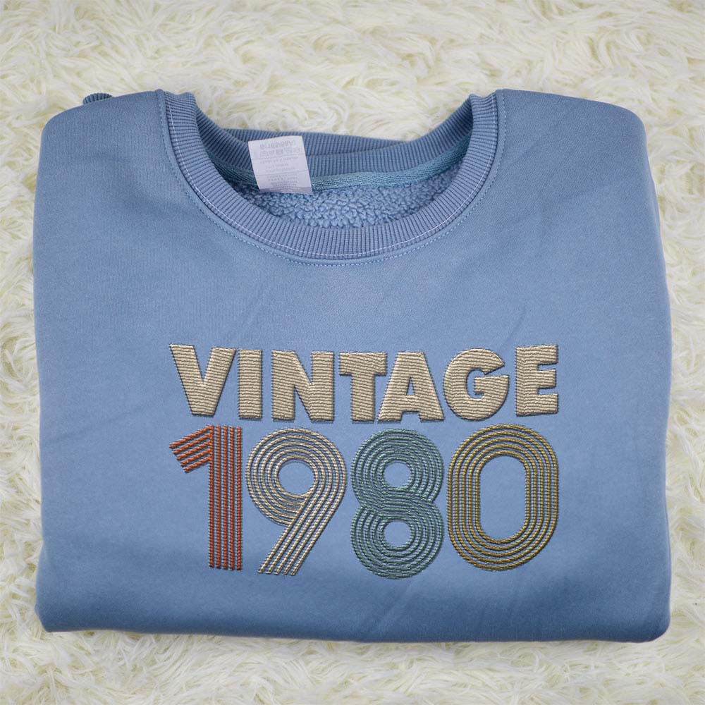 Vintaged 1980 Embroidered Sweatshirt Vintaged 1980 Embroidered Sweatshirt