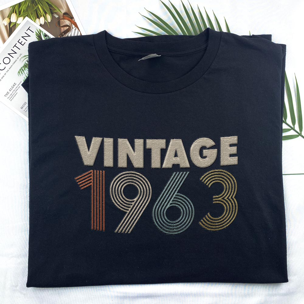 Vintaged 1963 Embroidered T-Shirt Vintaged 1963 Embroidered T-Shirt