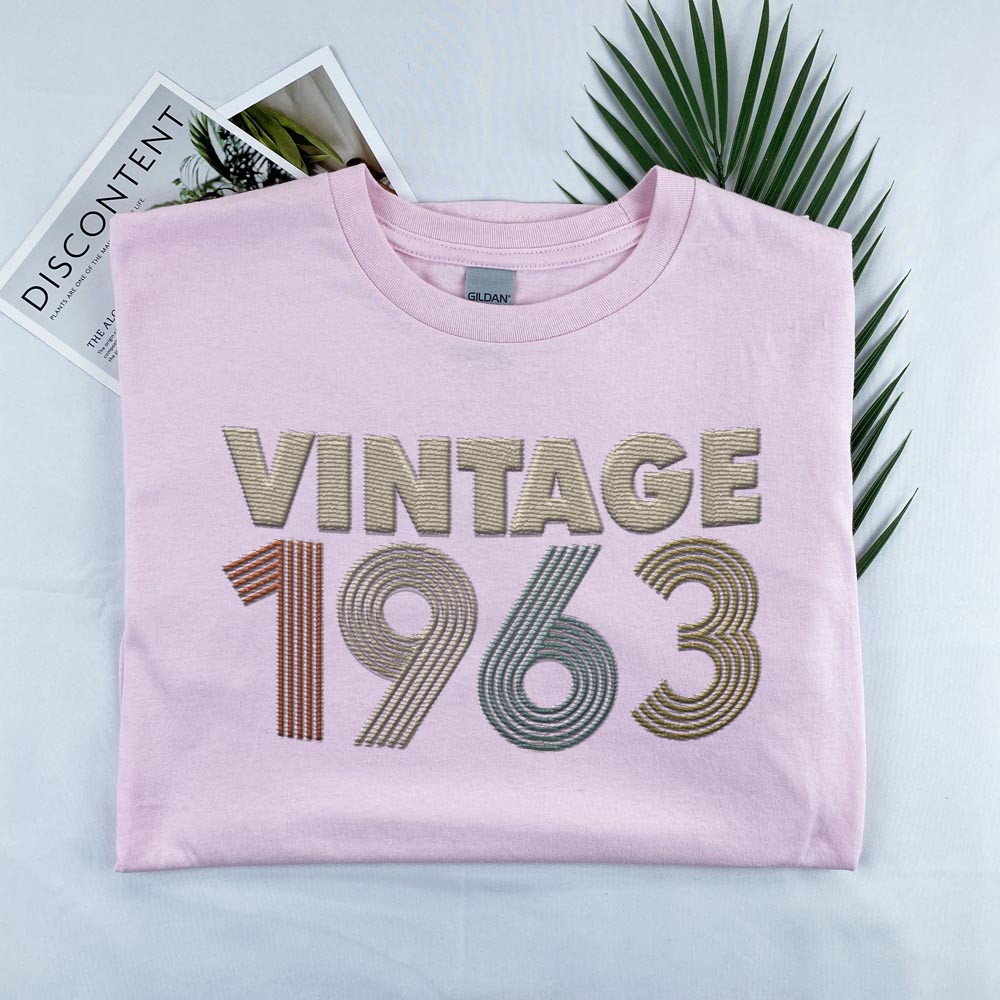 Vintaged 1963 Embroidered T-Shirt Vintaged 1963 Embroidered T-Shirt