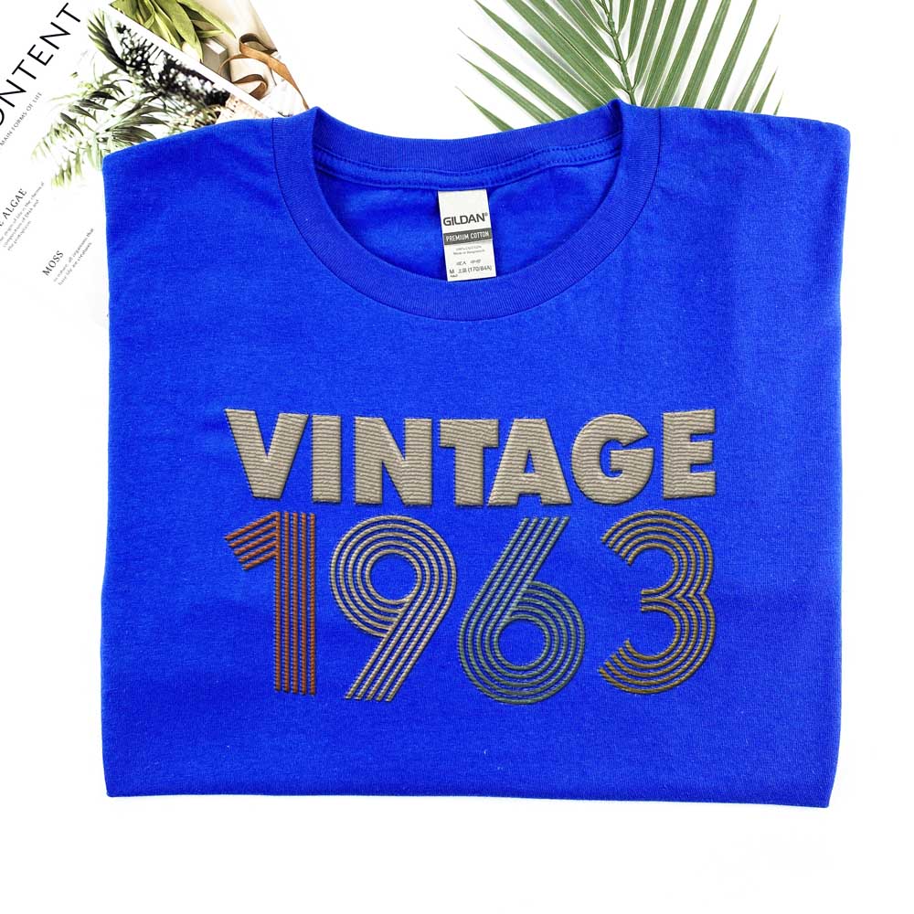 Vintaged 1963 Embroidered T-Shirt Vintaged 1963 Embroidered T-Shirt