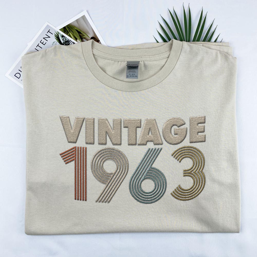Vintaged 1963 Embroidered T-Shirt Vintaged 1963 Embroidered T-Shirt