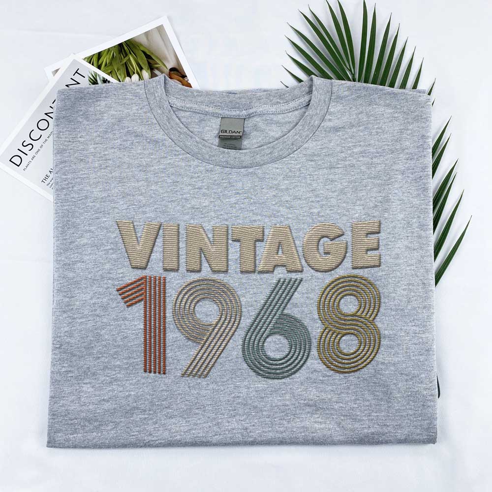 Vintaged 1968 Embroidered T-Shirt Vintaged 1968 Embroidered T-Shirt