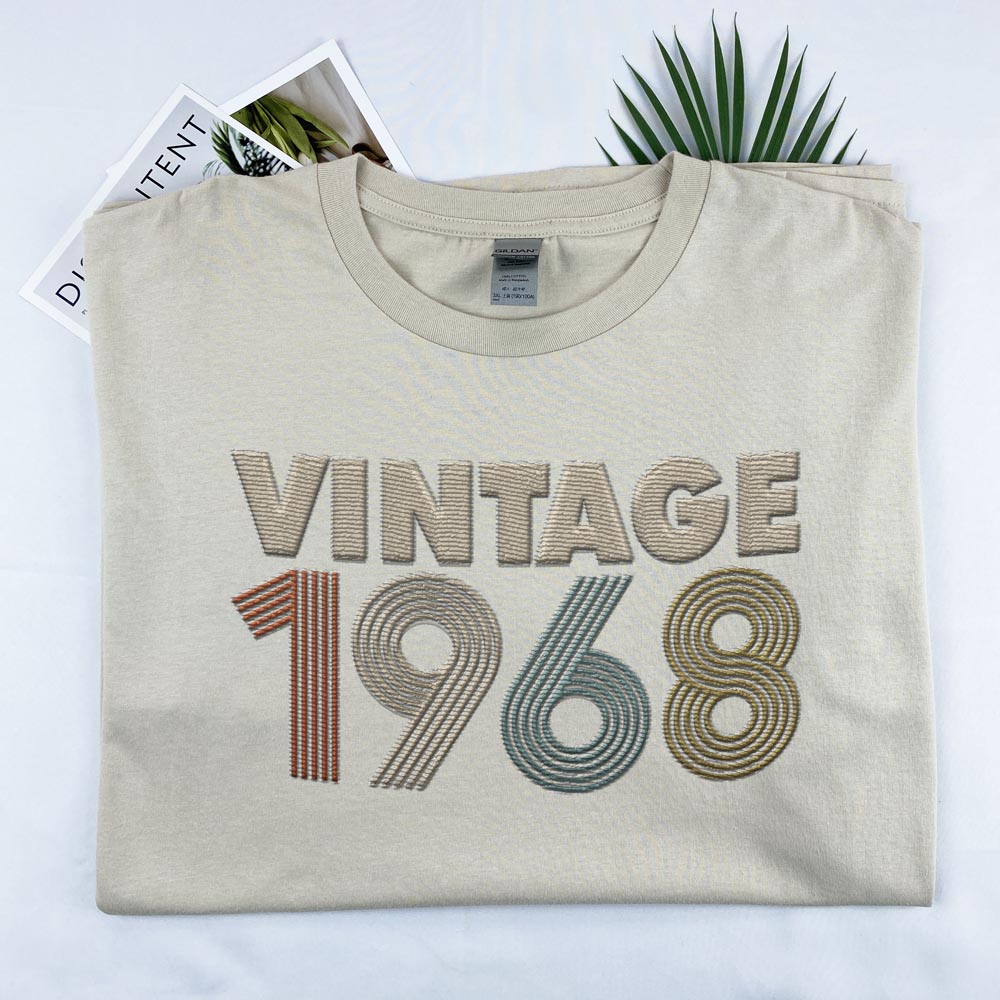 Vintaged 1968 Embroidered T-Shirt Vintaged 1968 Embroidered T-Shirt