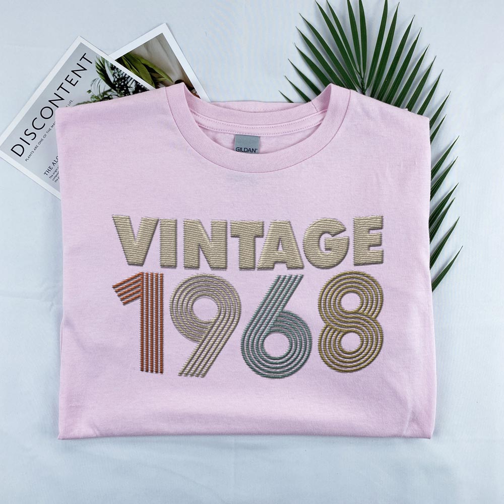 Vintaged 1968 Embroidered T-Shirt Vintaged 1968 Embroidered T-Shirt