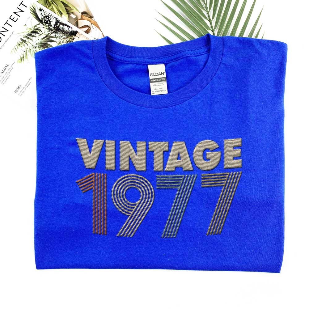 Vintaged 1977 Embroidered T-Shirt