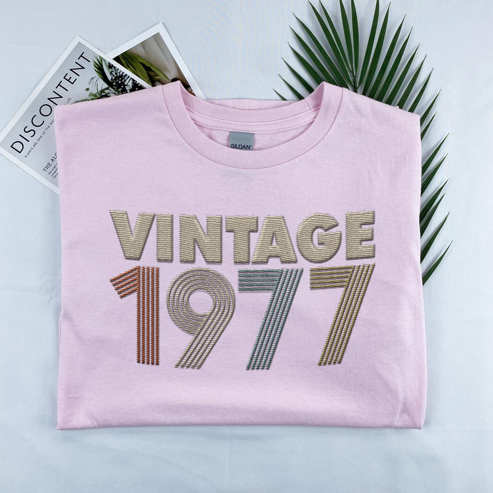 Vintaged 1977 Embroidered T-Shirt