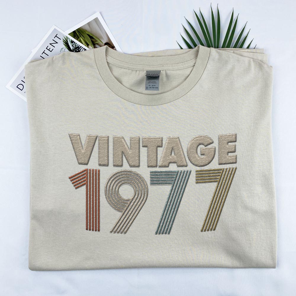 Vintaged 1977 Embroidered T-Shirt