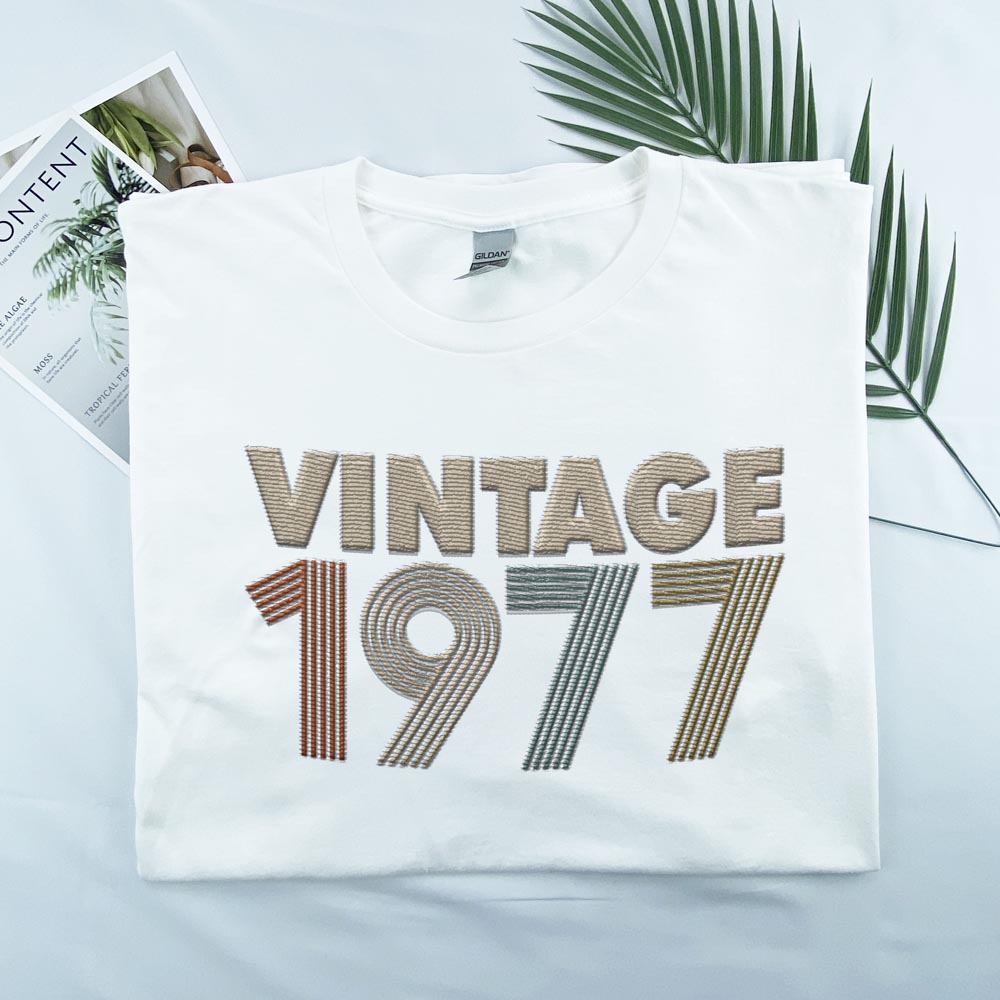 Vintaged 1977 Embroidered T-Shirt