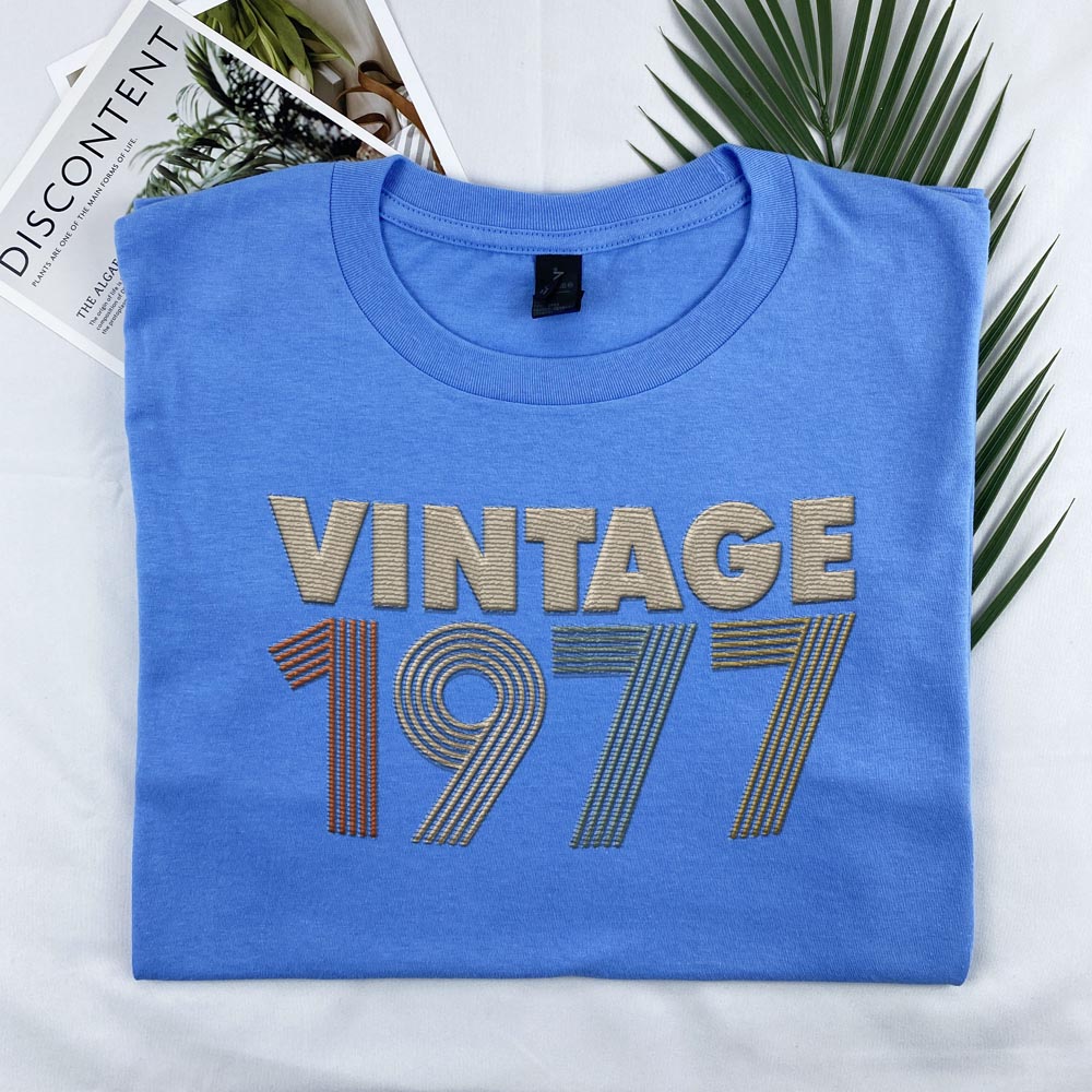 Vintaged 1977 Embroidered T-Shirt