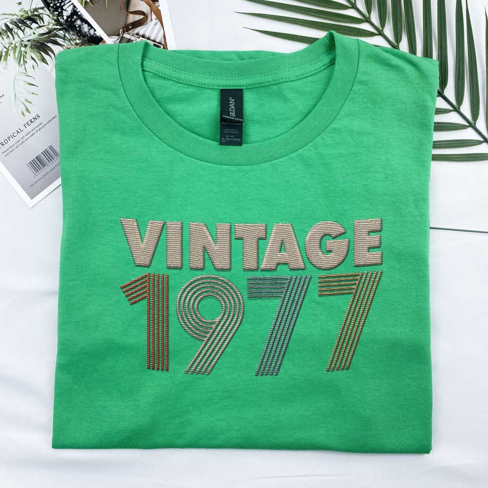 Vintaged 1977 Embroidered T-Shirt