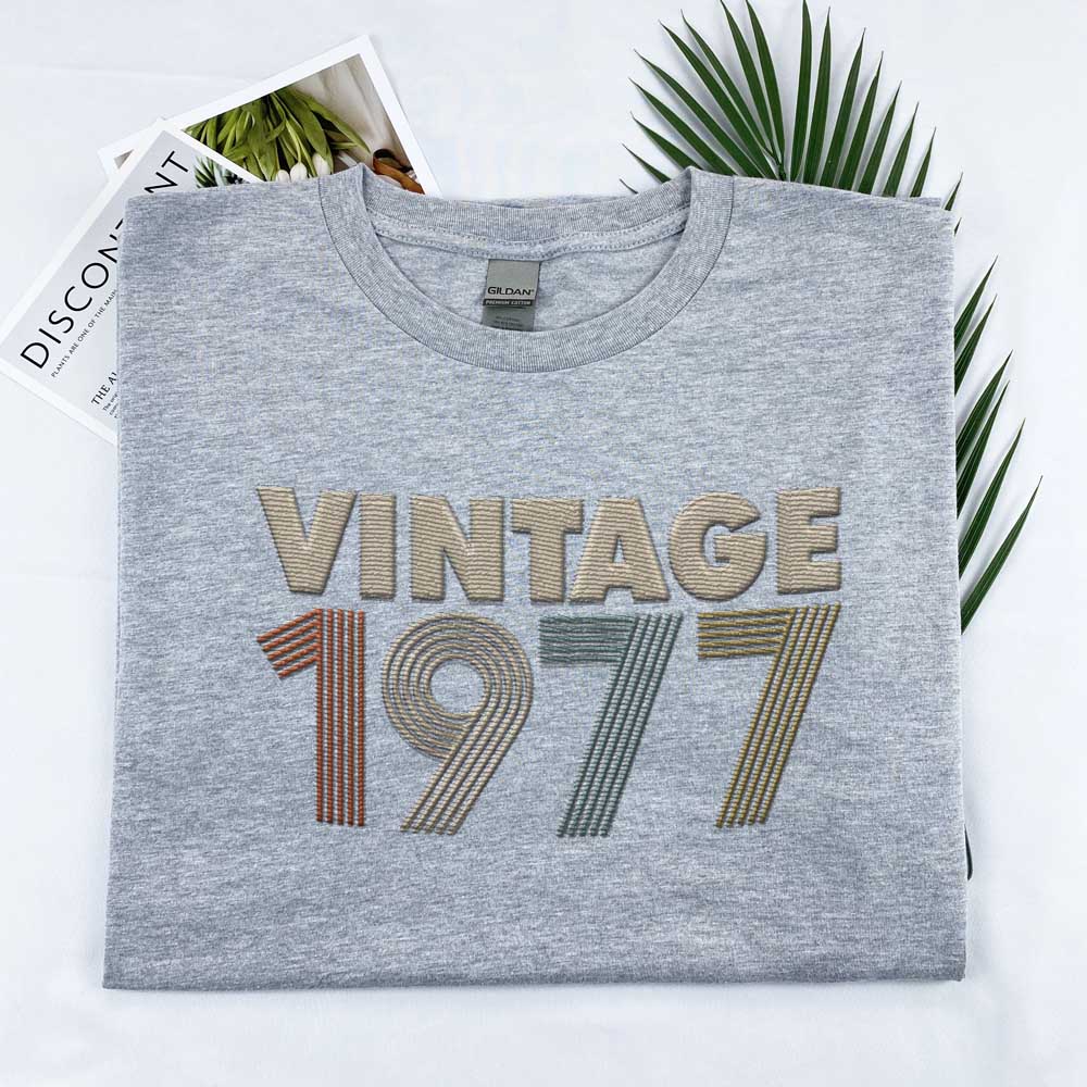 Vintaged 1977 Embroidered T-Shirt
