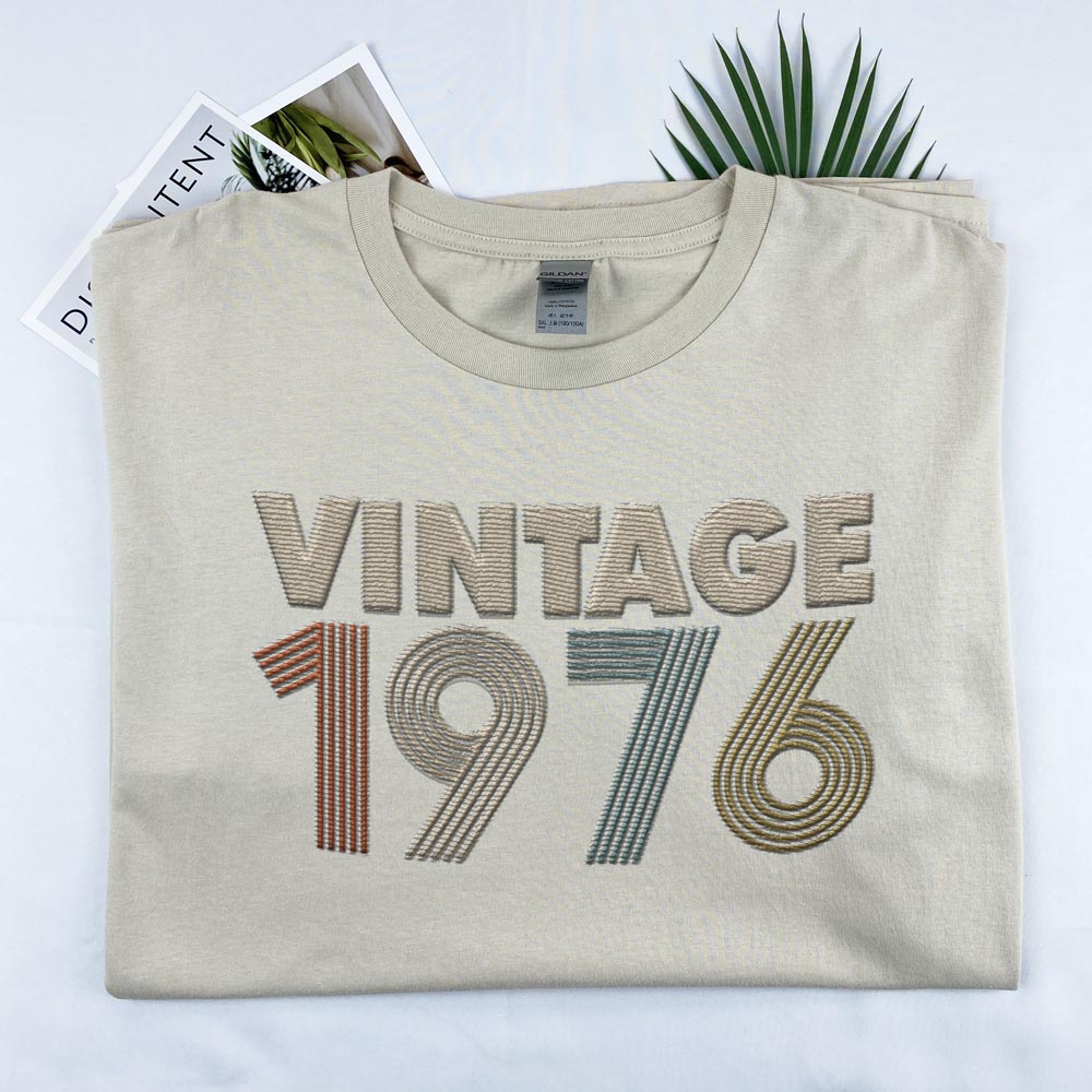 Vintaged 1976 Embroidered T-Shirt