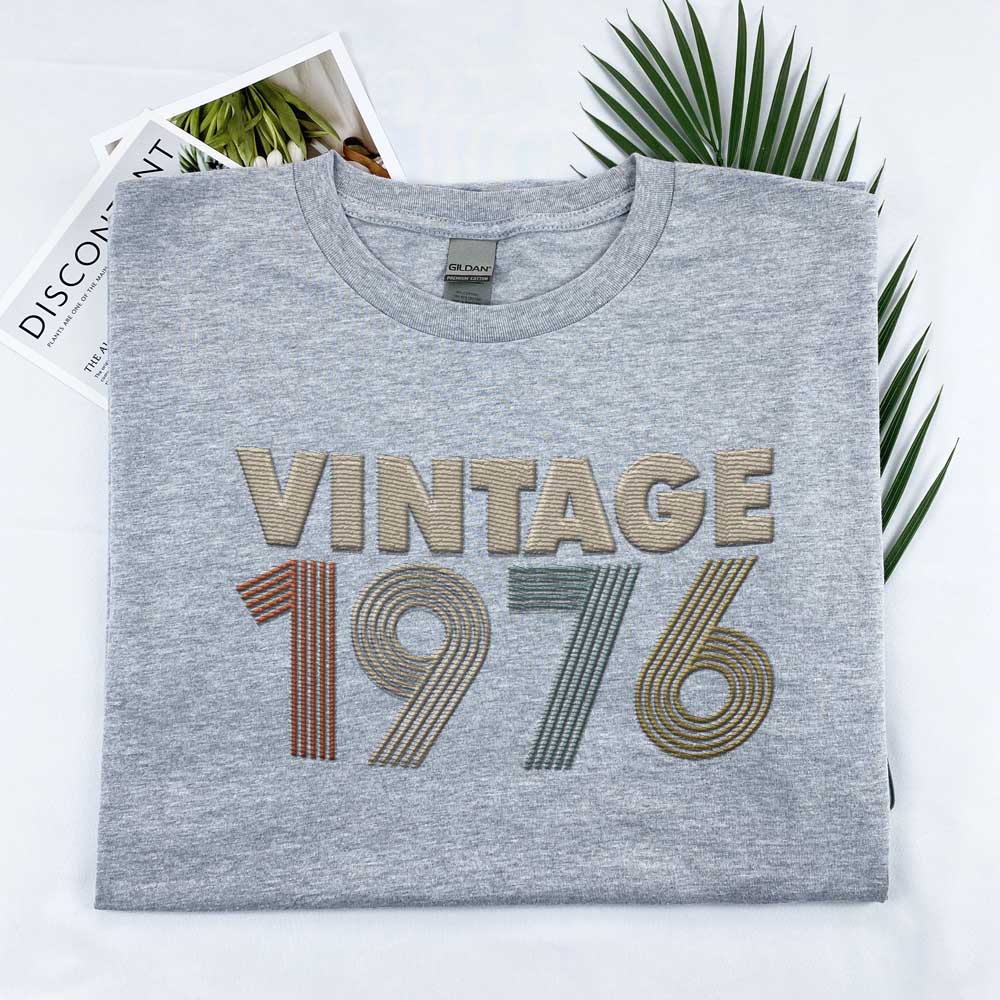 Vintaged 1976 Embroidered T-Shirt