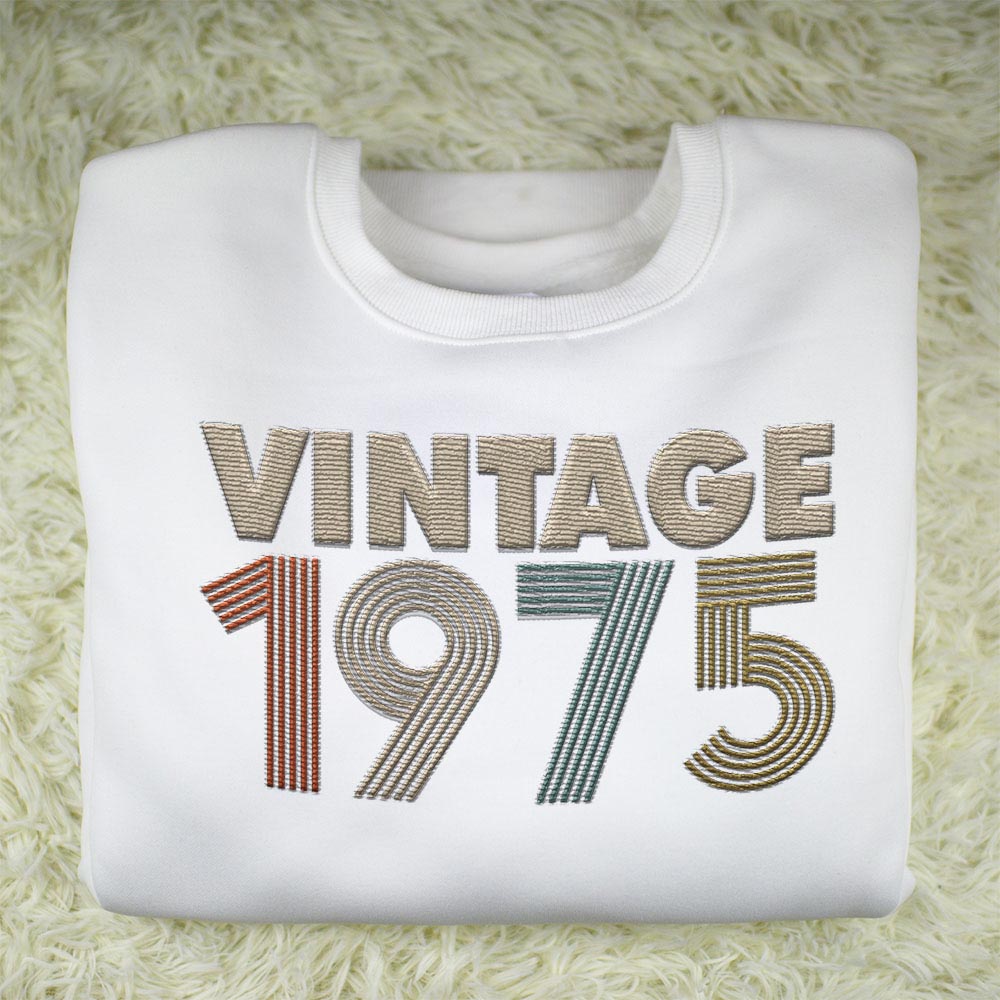 Vintaged 1975 Embroidered Sweatshirt Vintaged 1975 Embroidered Sweatshirt