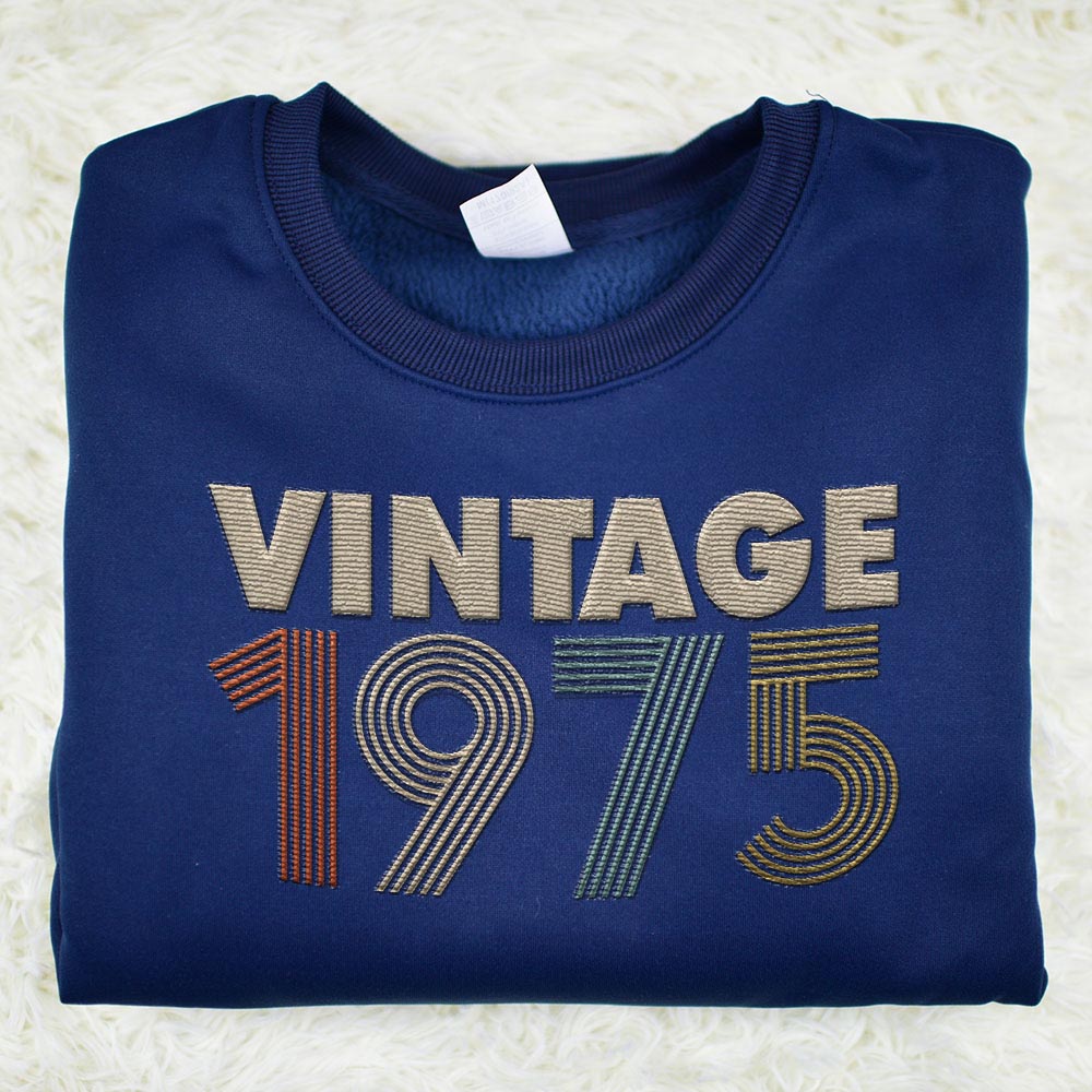 Vintaged 1975 Embroidered Sweatshirt Vintaged 1975 Embroidered Sweatshirt