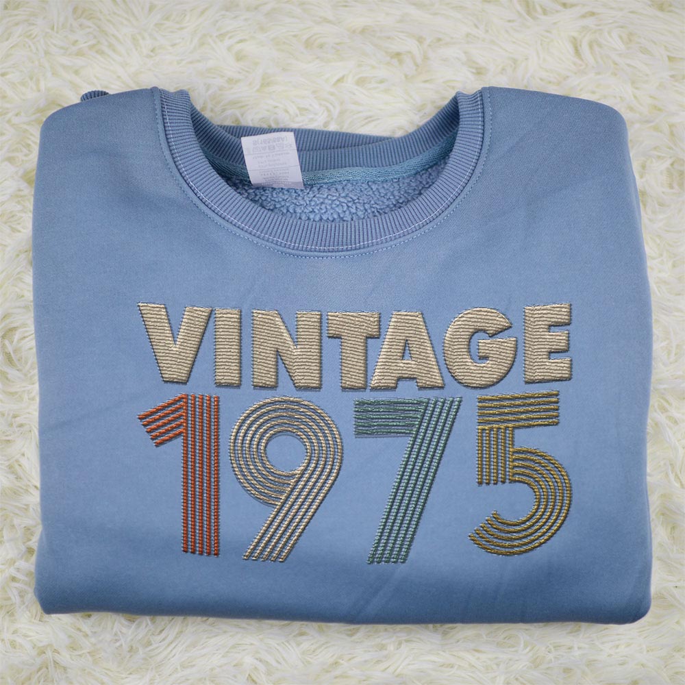 Vintaged 1975 Embroidered Sweatshirt Vintaged 1975 Embroidered Sweatshirt