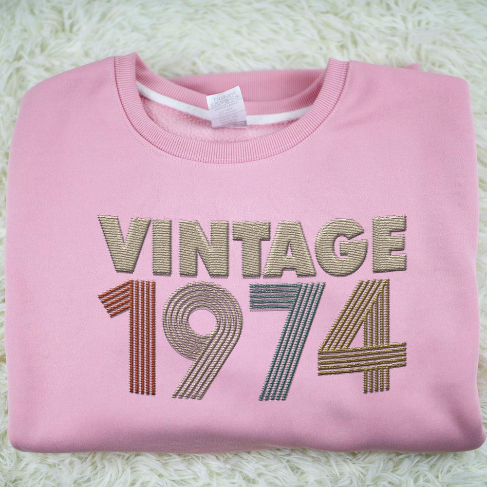 Vintaged 1974 Embroidered Sweatshirt Vintaged 1974 Embroidered Sweatshirt