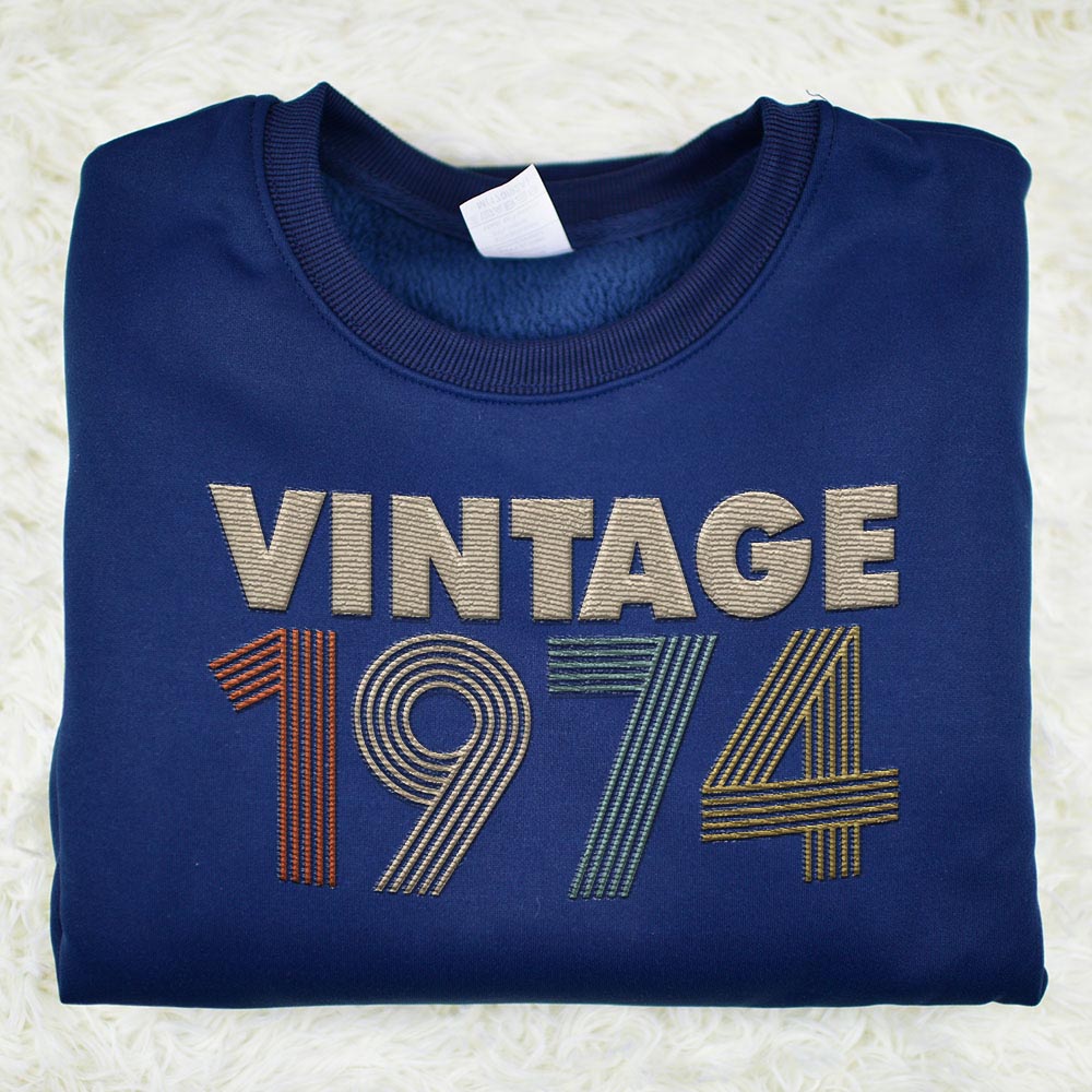 Vintaged 1974 Embroidered Sweatshirt Vintaged 1974 Embroidered Sweatshirt