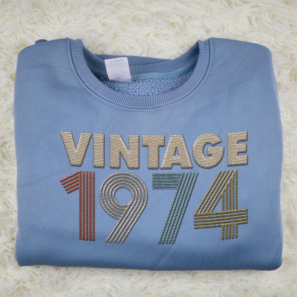Vintaged 1974 Embroidered Sweatshirt Vintaged 1974 Embroidered Sweatshirt