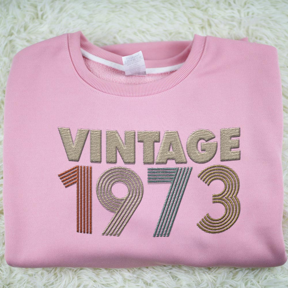 Vintaged 1973 Embroidered Sweatshirt Vintaged 1973 Embroidered Sweatshirt