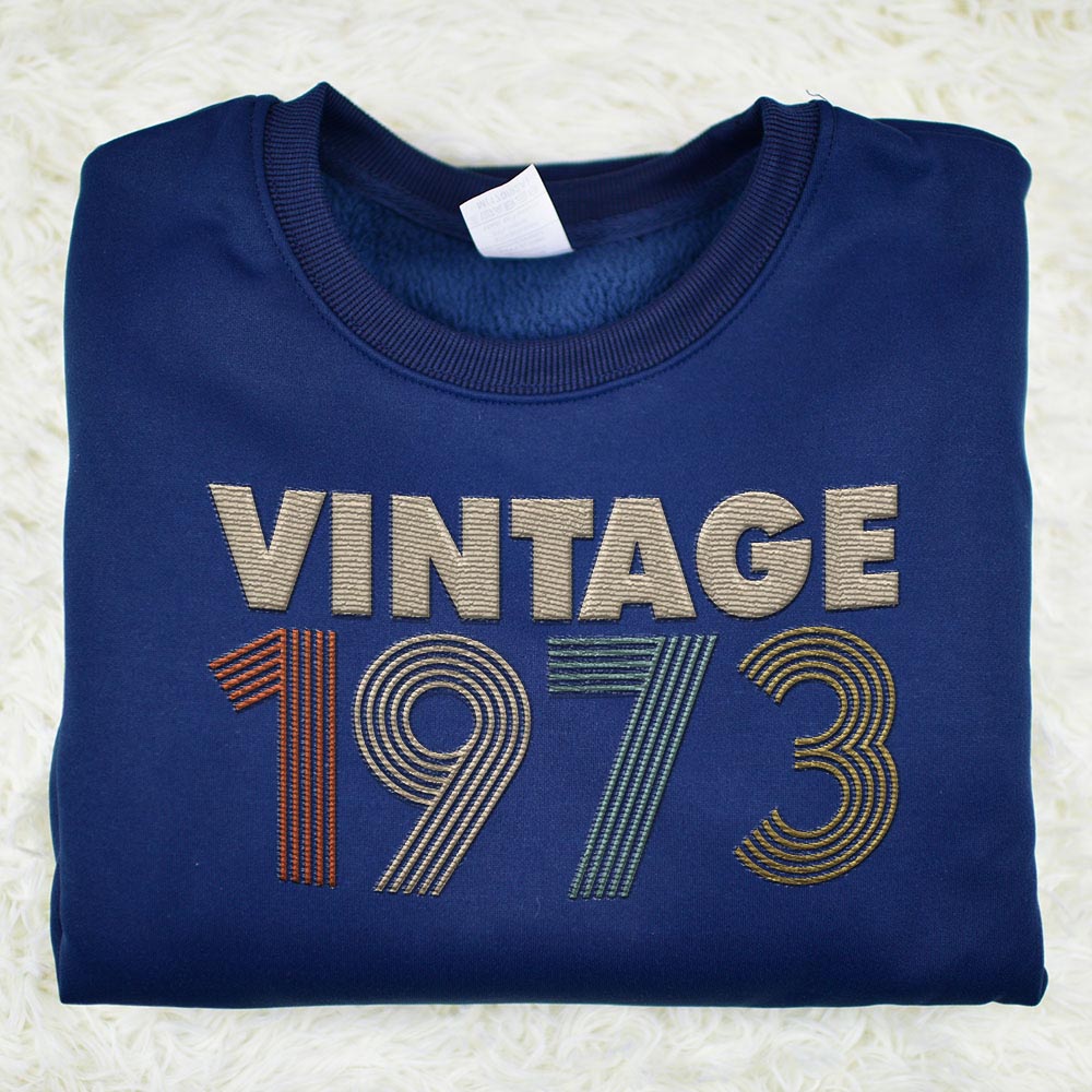 Vintaged 1973 Embroidered Sweatshirt Vintaged 1973 Embroidered Sweatshirt