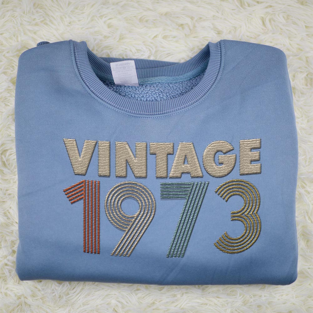 Vintaged 1973 Embroidered Sweatshirt Vintaged 1973 Embroidered Sweatshirt