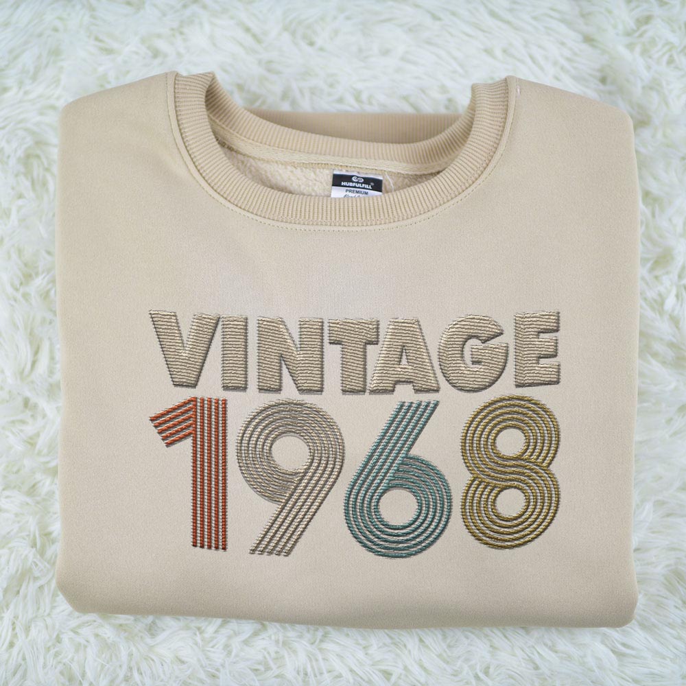 Vintaged 1968 Embroidered Sweatshirt Vintaged 1968 Embroidered Sweatshirt