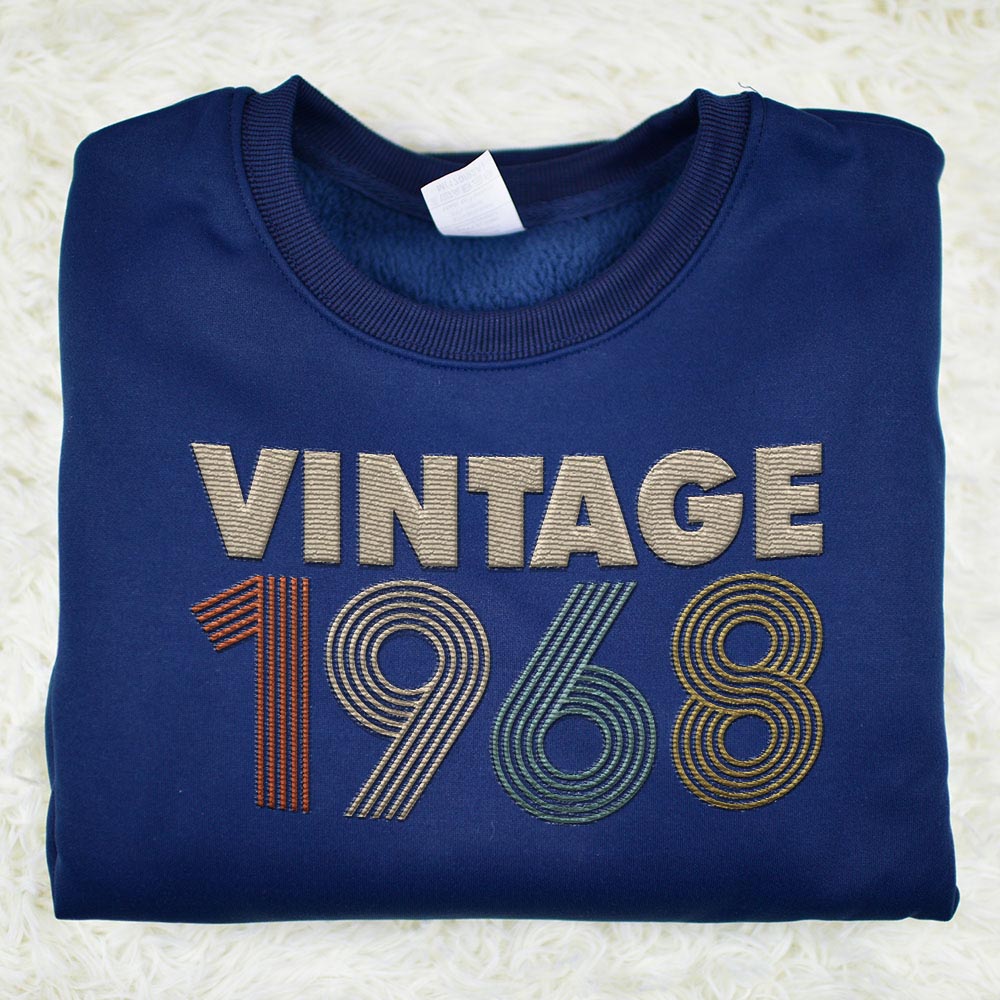 Vintaged 1968 Embroidered Sweatshirt Vintaged 1968 Embroidered Sweatshirt