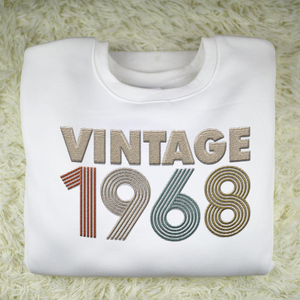 Vintaged 1968 Embroidered Sweatshirt Vintaged 1968 Embroidered Sweatshirt