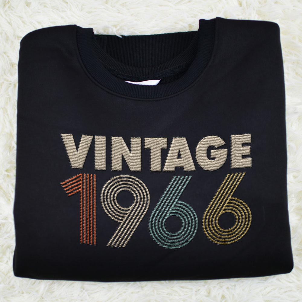 Vintaged 1966 Embroidered Sweatshirt Vintaged 1966 Embroidered Sweatshirt