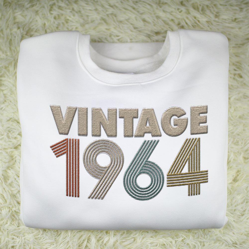 Vintaged 1964 Embroidered Sweatshirt Vintaged 1964 Embroidered Sweatshirt