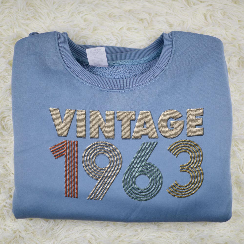Vintaged 1963 Embroidered Sweatshirt Vintaged 1963 Embroidered Sweatshirt