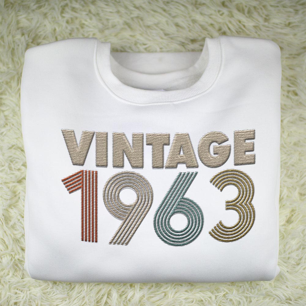 Vintaged 1963 Embroidered Sweatshirt Vintaged 1963 Embroidered Sweatshirt