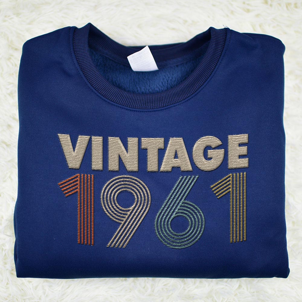 Vintaged 1961 Embroidered Sweatshirt Vintaged 1961 Embroidered Sweatshirt