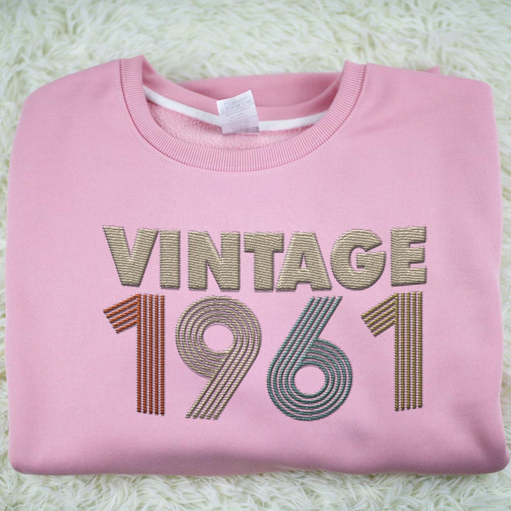 Vintaged 1961 Embroidered Sweatshirt Vintaged 1961 Embroidered Sweatshirt