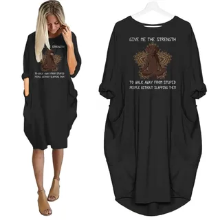 Labrador Retriever Print Pocket Dress Funny Saying For Dog Lovers
