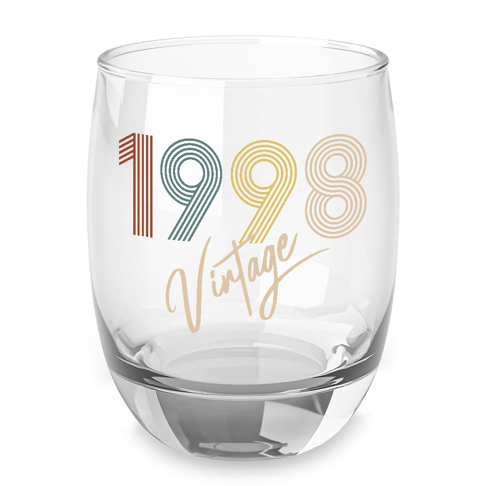 Vintage 1998 Birthday Whiskey Glass