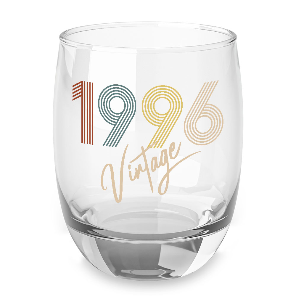 Vintage 1996 Birthday Whiskey Glass Vintage 1996 Birthday Whiskey Glass