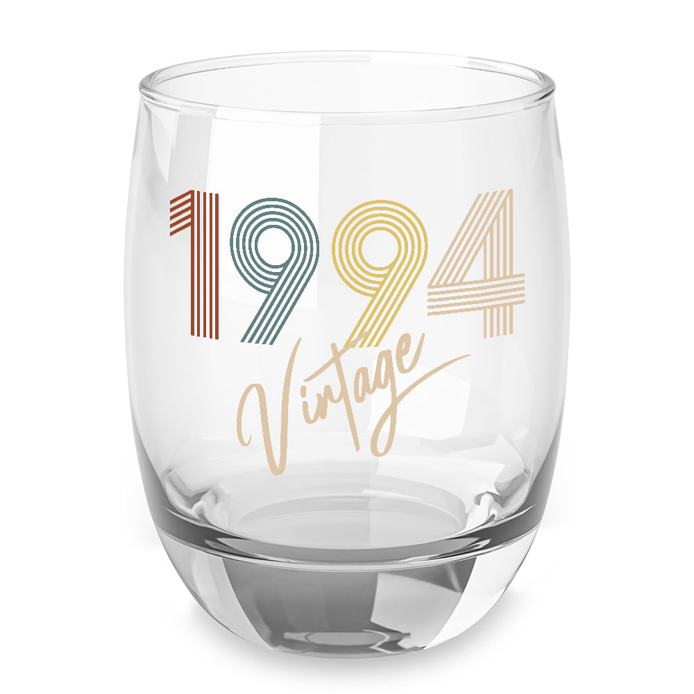 Vintage 1994 Birthday Whiskey Glass Vintage 1994 Birthday Whiskey Glass