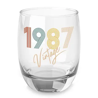 Vintage 1987 Birthday Whiskey Glass