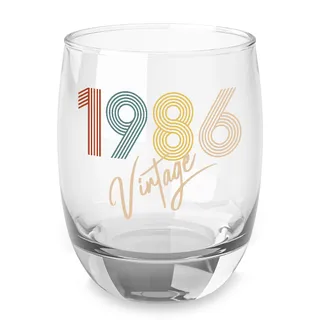 Vintage 1986 Birthday Whiskey Glass